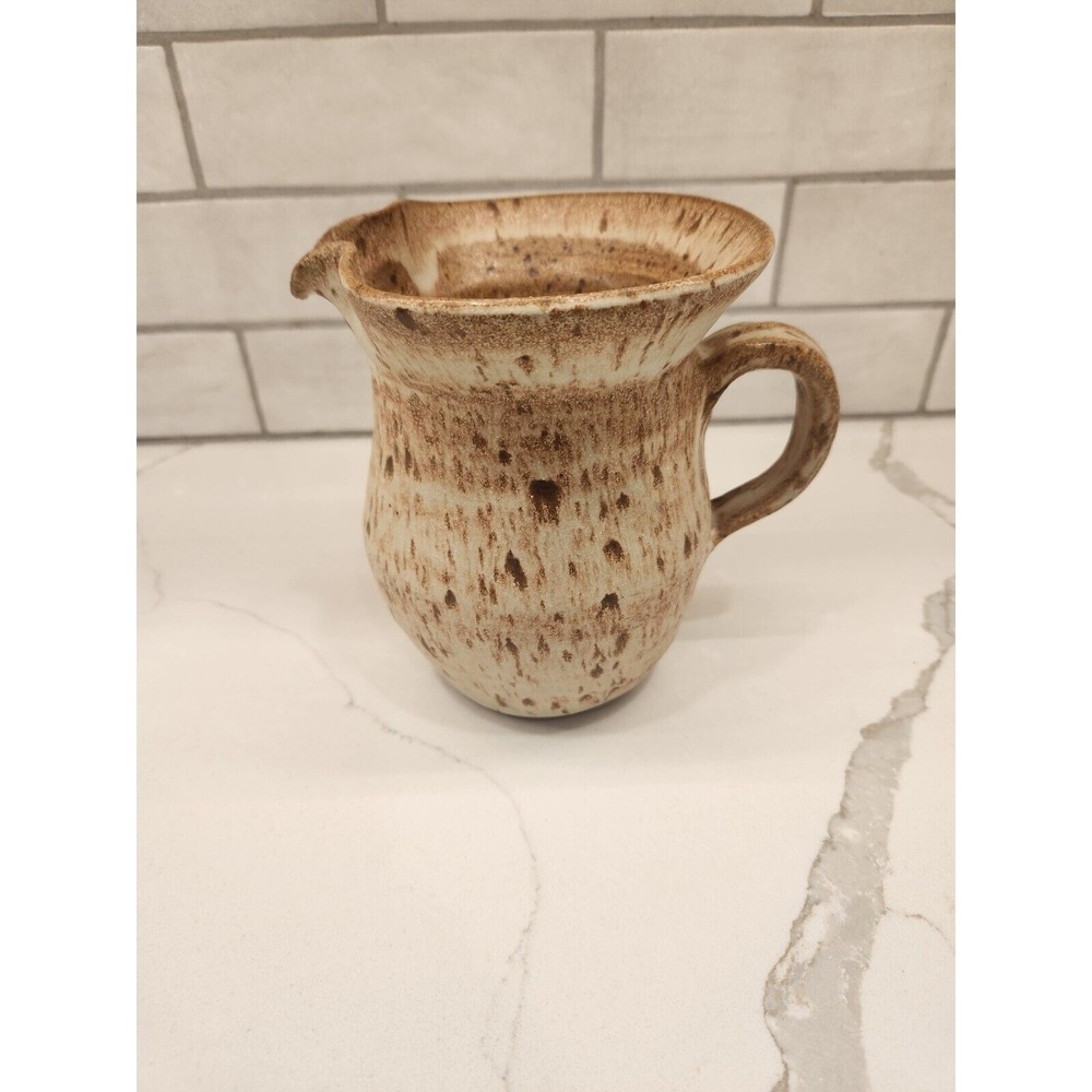 Small‎ Studio Art Pottery Stoneware Pitcher Drip Glaze Signed Moore